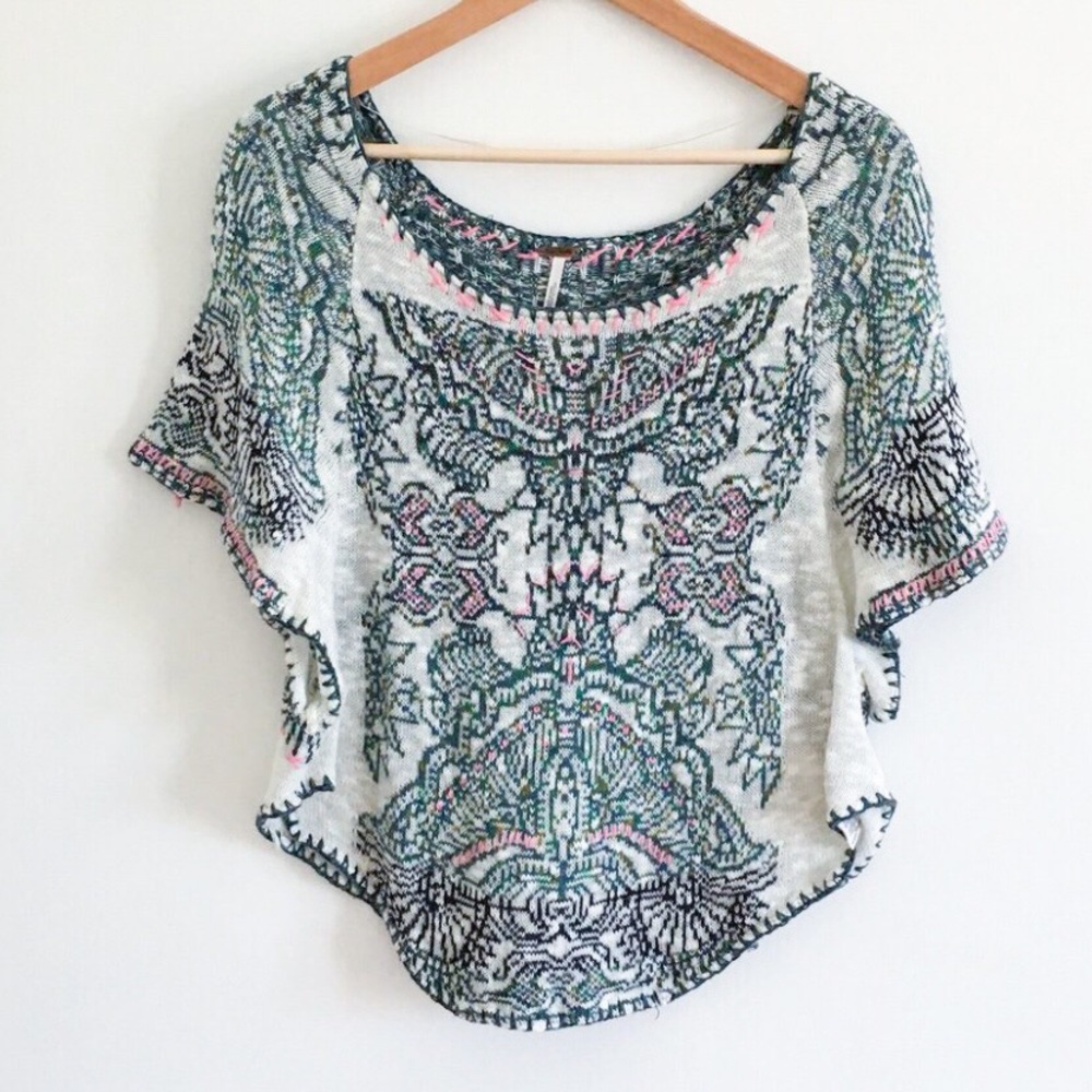 Embroidered Free People Butterfly Sweater Shirt